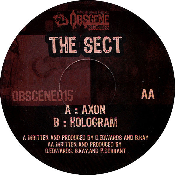 Image of Front Cover of 12" - /G+ - THE SECT, Axon / Hologram (Obscene Recordings; OBSCENE015, UK 2007), Close to VG, A		Axon6:57B		Hologram6:37 - 4715110C