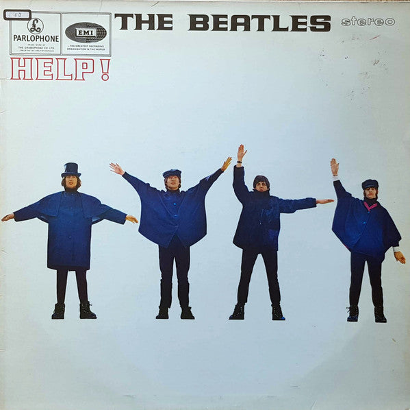 Image of Front Cover of 4715057C: LP - THE BEATLES, Help! (Parlophone, Two EMI Boxes; PCS 3071, UK 1974 Reissue, Laminated Front Sleeve, French Pressing) Light Marks only.  VG/G+