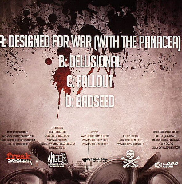 Image of Back Cover of 4715112C: 2x12" EP - AUDIO, Designed For War EP (Freak Recordings; FREAK026, UK 2007, No Sleeve, Plain Sleeve) Scuffs and marks.  /G+