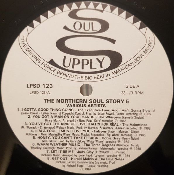 Image of Label Cover of 2xLP - G+/VG - VARIOUS, The Northern Soul Story 5 (Soul Supply; LPSD 123, UK 1987), ,  - 4725062E
