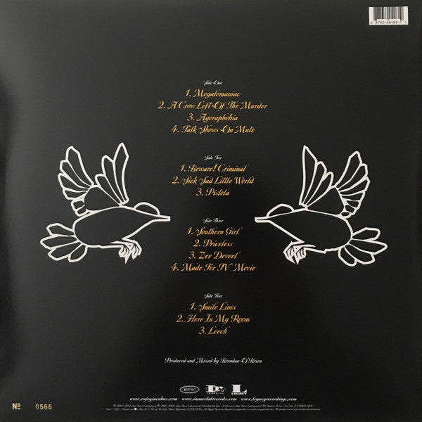 Image of Back Cover of 4725133E: 2xLP - INCUBUS, A Crow Left Of The Murder... (Epic ; 88765404061, US 2012 Reissue, Gatefold, Record Store Day 2012 Release, 180 Gram Vinyl, Numbered) Limited Edition No 2924, Ring Wear, Split Seam  VG/EX