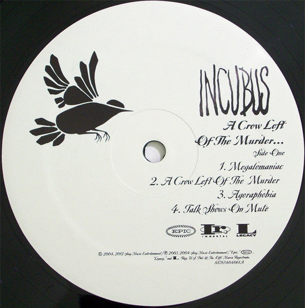 Image of Label Cover of 4725133E: 2xLP - INCUBUS, A Crow Left Of The Murder... (Epic ; 88765404061, US 2012 Reissue, Gatefold, Record Store Day 2012 Release, 180 Gram Vinyl, Numbered) Limited Edition No 2924, Ring Wear, Split Seam  VG/EX