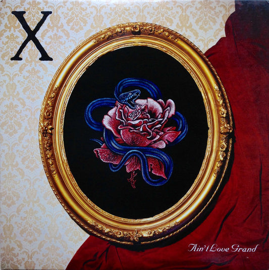 Image of Front Cover of 4725130E: LP - X, Ain't Love Grand (Elektra ; 9 60430-1, US 1985, Promo, Company Inner) Gold Promo Stamp On Rear Sleeve  VG/EX