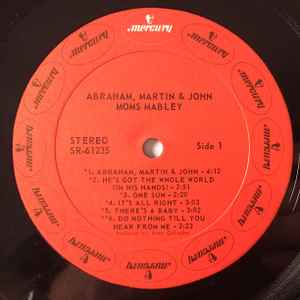 Image of Label Cover of LP - VG+/EX - MOMS MABLEY, Abraham, Martin & John (Mercury; SR-61235, US 1969), Light wear to edge of sleeve.,  - 4745198S