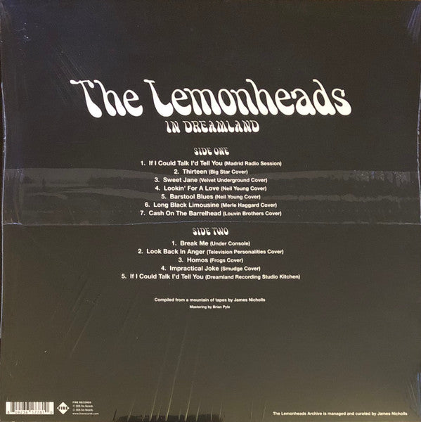 Image of Back Cover of LP - VG/VG+ - THE LEMONHEADS, Lemonheads In Dreamland (Fire Records ; FIRELP778, Worldwide 2025, Embossed Sleeve, Print, White Vinyl, Ltd to 800), Top edge seam split,  - 3046013S