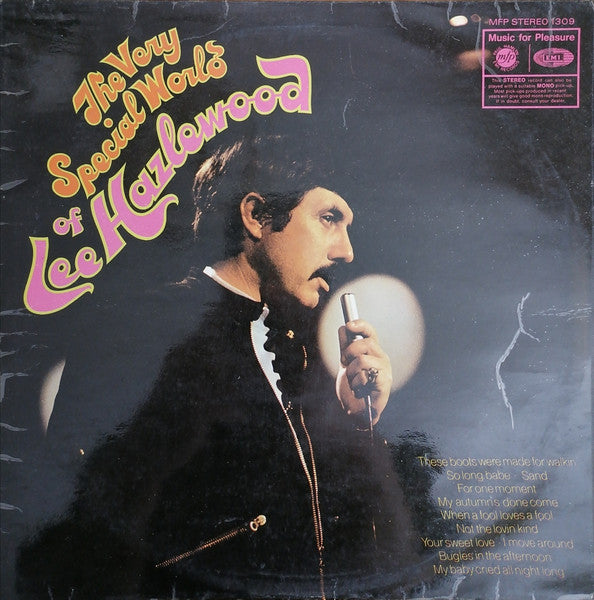 Image of Front Cover of 4745151S: LP - LEE HAZLEWOOD, The Very Special World Of Lee Hazlewood (Music For Pleasure; MFP 1309, UK 1969 Reissue, Laminated Flipback Sleeve, Company Inner, Without "SOLD IN U.K..." on Labels) Edge wear and creasing. Clean disc.  VG/VG+