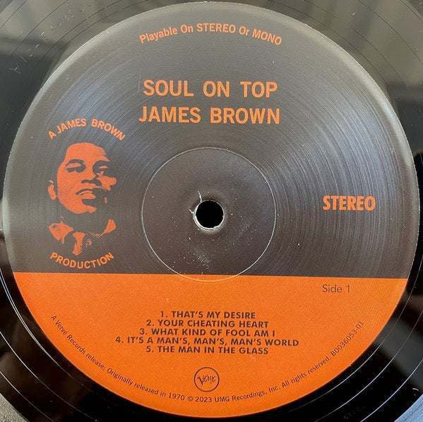 Image of Label Cover of LP - NEW/NEW - JAMES BROWN WITH OLIVER NELSON CONDUCTING LOUIE BELLSON ORCHESTRA, Soul On Top (Verve Records; B0036053-01, Worldwide 2023 Reissue, Gatefold), ,  - 4855018S