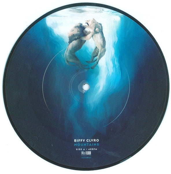 Image of Front Cover of 4725158E: 7" - BIFFY CLYRO, Mountains / Paperfriend (14th Floor Records ; 14FLR32V1, UK & Europe 2008, Stickered Plastic Sleeve, Picture Disc)   VG+/VG+