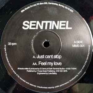 Image of Front Cover of 4645269S: 12" - SENTINEL, Just Can't Stop / Feel My Love (Mish Mash; MMS 001, UK 1995) Multiple marks on either side. Surface noise throughout.  /G