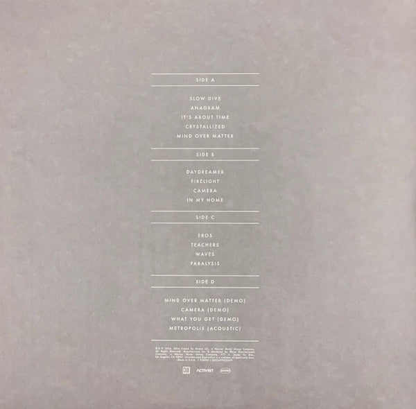 Image of Back Cover of 4715267C: 2xLP - YOUNG THE GIANT, Mind Over Matter (10th Anniversary Deluxe Edition) (Fueled By Ramen; 726367, Europe 2024 Reissue, Gatefold, Poster, Deluxe Edition) Still In Opened Shrinkwrap With Hype Sticker. Made In Czech Republic.  EX/VG+