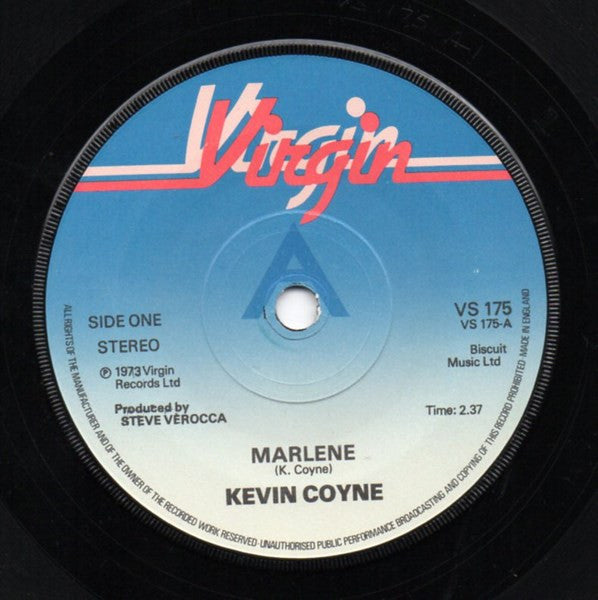 Image of Label Cover of 7" - VG/VG - KEVIN COYNE, Marlene (Virgin; VS 175, UK 1977, Picture Sleeve), Little bit of mottling to disc, Pretty glossy, Pen mark on fornt of sleeve,  - 4715278C