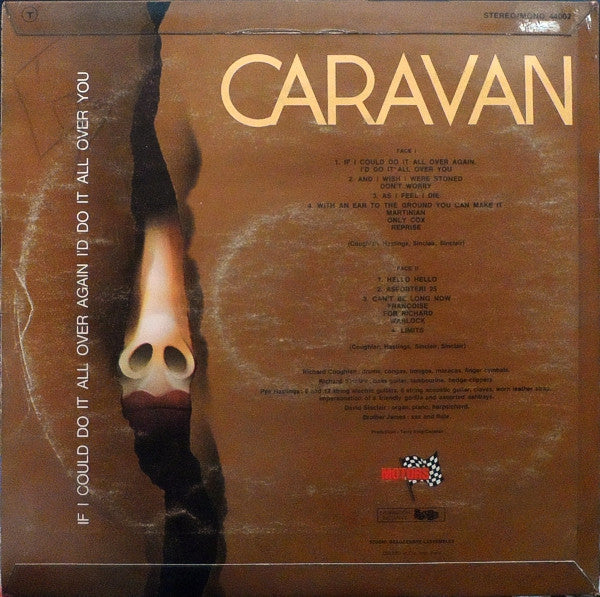 Image of Back Cover of 4745291S: LP - CARAVAN, If I Could Do It All Over Again, I'd Do It All Over You (Les Disques Motors; MT 44002, France 1971 Reissue)   VG/VG+