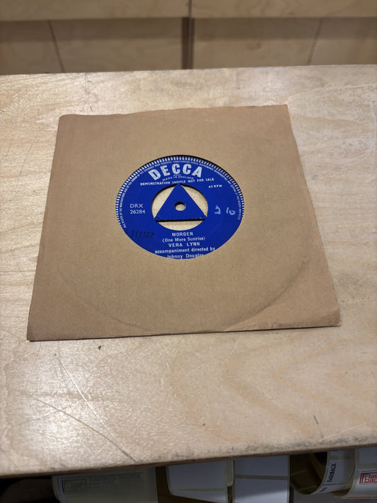 Image of Front Cover of 2x7" - /VG - VERA LYNN, Morgen/ Time Marches On (Decca; DRX 26285, UK 1959, Demonstration Sample Not For Sale, Single Sided, Solid Centre & Triangular Centre), Strong VG,  - 4715281C