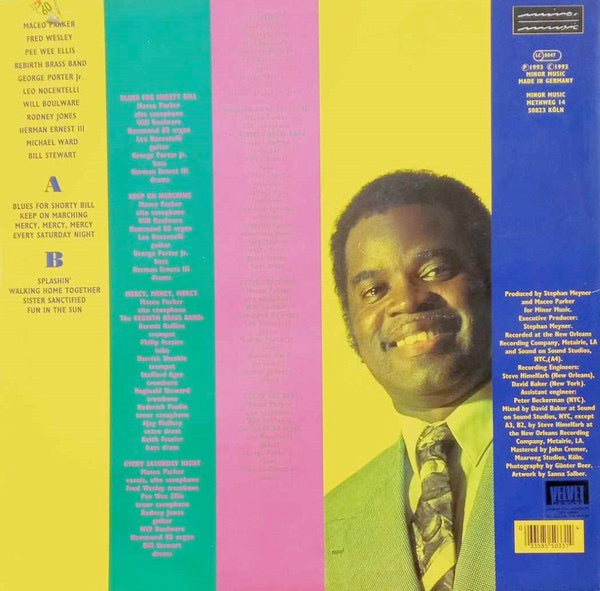 Image of Back Cover of 4715317C: LP - MACEO PARKER, Southern Exposure (Minor Music; MM 1033, Germany 1993) One superficial scuff.  VG/VG