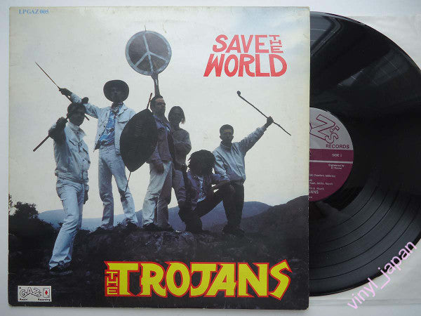 Image of Front Cover of LP - VG/VG - THE TROJANS, Save The World (Gaz's Rockin' Records; LP GAZ 005, UK 1990), ,  - 4745360S