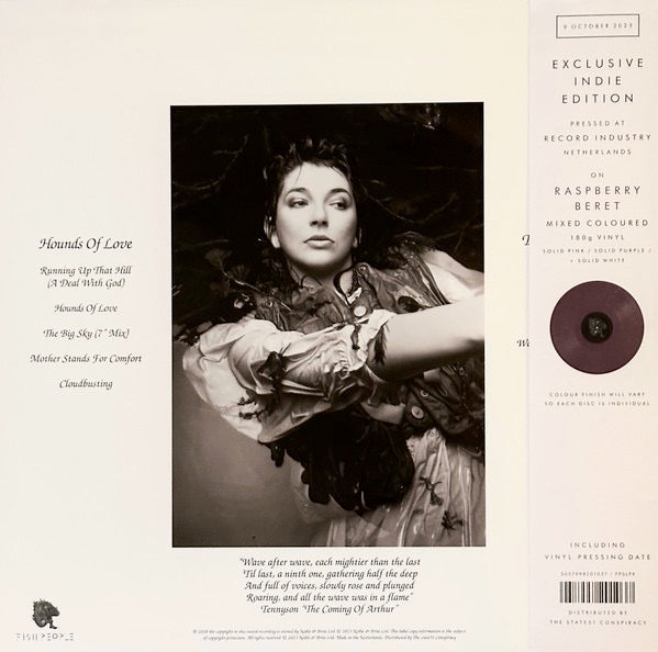 Image of Back Cover of LP - NEW/NEW - KATE BUSH, Hounds Of Love (Fish People; FP5LPX, Europe 2018 Reissue, Standard Sleeve, With Obi, Indies Exclusive Edition Raspberry Beret), ,  - 1756092S
