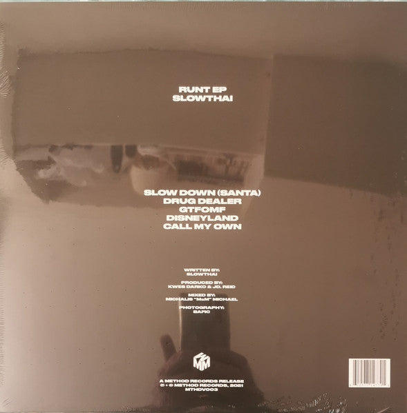 Image of Back Cover of 4725199E: 12" EP - SLOWTHAI, Runt EP (Method Records; MTHDV003, UK 2021 Reissue)   VG+/VG+