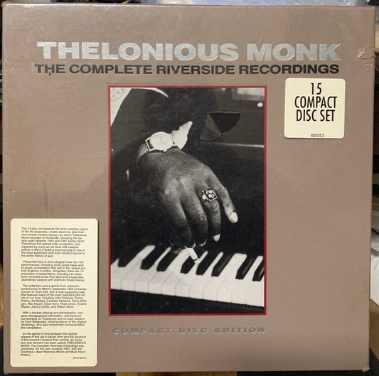 Image of Front Cover of 4755049S: 15xCD - THELONIOUS MONK, The Complete Riverside Recordings (Riverside Records; RCD-022-2, US 1986, CD In LP Sized Box Sleeve, Booklet)   VG/VG+