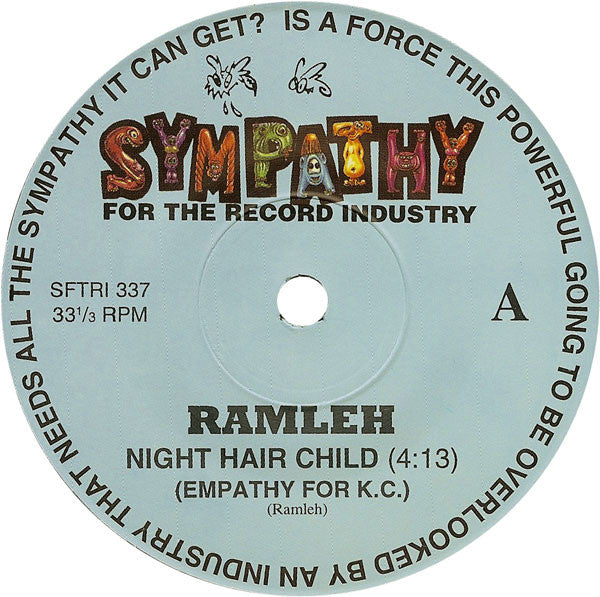 Image of Label Cover of 4715436C: 7" - RAMLEH, Night Hair Child (Sympathy For The Record Industry; SFTRI 337, US 1995, Foldover Card Picture Sleeve) Clean Copy  VG+/VG+