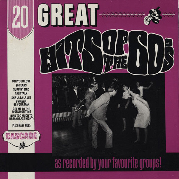 Image of Front Cover of LP - VG/VG - VARIOUS, 20 Great Hits Of The 60's (Cascade Records; DROP 1007, UK 1984), Scuffs, hairlines. Edge wear, creasing.,  - 4725273E