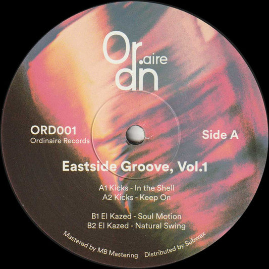 Image of Front Cover of 4715448C: 12" - KICKS / EL KAZED, Eastside Groove, Vol.1 (Ordinaire Records; ORD001, France 2020) Harsh grading.  /G+