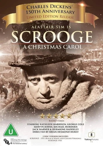 Image of Front Cover of 2xDVD - VG+/VG - BRIAN DESMOND HURST, Scrooge A Christmas Carol (BFI; 1947203, Europe 2020 Reissue), ,  - 4715569C