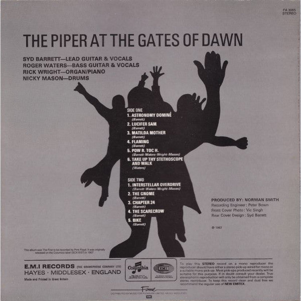 Image of Back Cover of LP - VG+/VG+ - PINK FLOYD, The Piper At The Gates Of Dawn (Fame; FA 3065, UK 1983 Reissue, Black Rim Text), ,  - 1416505C
