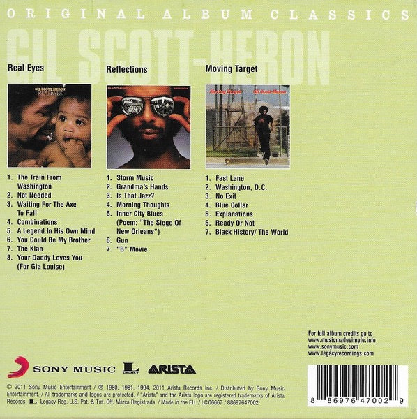 Image of Back Cover of 3xCD - VG+/VG+ - GIL SCOTT-HERON, Original Album Classics (Arista; 88697647002, Europe Reissue, Box Set, 3 Inners), ,  - 4216608C