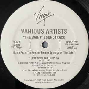 Image of Back Cover of 2xLP - VG/G+ - VARIOUS, The Saint (Music From The Paramount Motion Picture Soundtrack) (Virgin; SPRO-12261, US 1997, Promo, Stickered Plain Sleeve, David Bowie, Underworld, Orbital, Chemical Brothers, Daft Punk), Light marks and hairlines, close to VG.,  - 2616547C