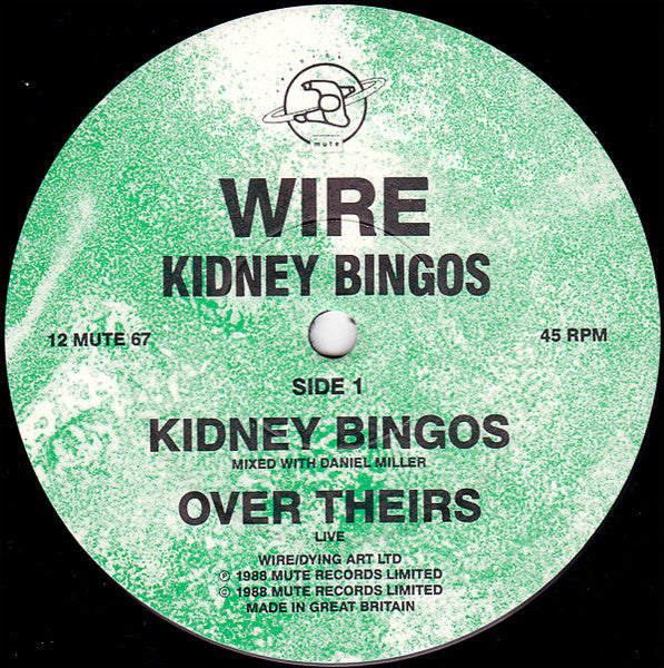 Image of Label Cover of 4815067C: 12" - WIRE, Kidney Bingos (Mute; 12 MUTE 67, UK 1988, Picture Sleeve) Strong VG, with mute insert.  VG/VG