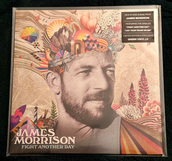 Image of Front Cover of 4845025S: LP - JAMES MORRISON, Fight Another Day (Cooking Vinyl; 0711297925067, Europe 2025, Inner, Green Vinyl) Opened Instore, Still In Stickered Shrinkwrap  EX/EX