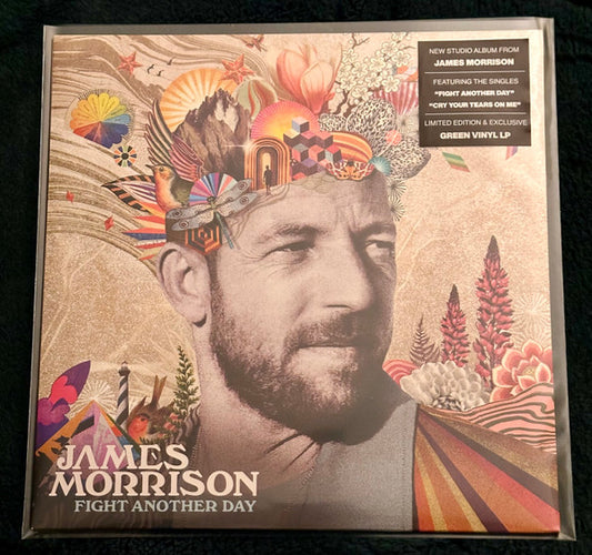 Image of Front Cover of 4845025S: LP - JAMES MORRISON, Fight Another Day (Cooking Vinyl; 0711297925067, Europe 2025, Inner, Green Vinyl) Opened Instore, Still In Stickered Shrinkwrap  EX/EX