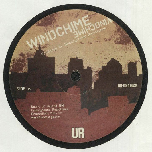 Image of Front Cover of 4845087S: 12" - UNDERGROUND RESISTANCE, Windchime / Abandoned Building in Mono (Underground Resistance; UR-054 MCM, US 2022 Reissue, Plain Sleeve)   /VG+