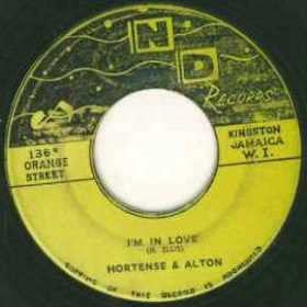 Image of Front Cover of 4855126S: 7" - HORTENSE ELLIS & ALTON ELLIS, I'm In Love / I'll Come Softly (ND Records; , Jamaica 1963)   /G