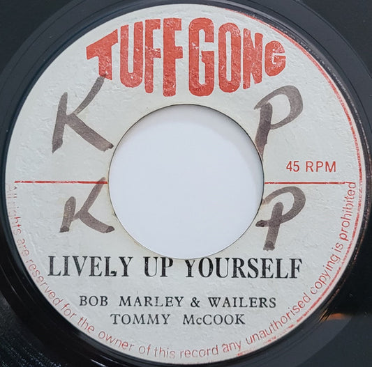 Image of Front Cover of 4855139S: 7" - BOB MARLEY & THE WAILERS, TOMMY MCCOOK, Lively Up Yourself (Tuff Gong; , Jamaica 1970s)   /VG+