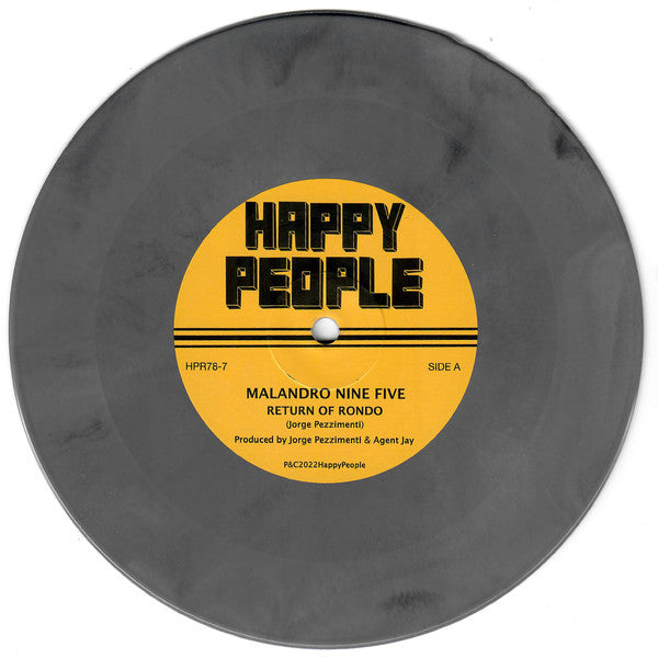 Image of Label Cover of 4855185S: 7" - MALANDRO NINE FIVE, Return of Rondo / Adrian's Wall (Happy People; HPR78-7, UK 2022, Company Sleeve, Solid Centre / Limited Edition / Grey Vinyl)   EX/EX