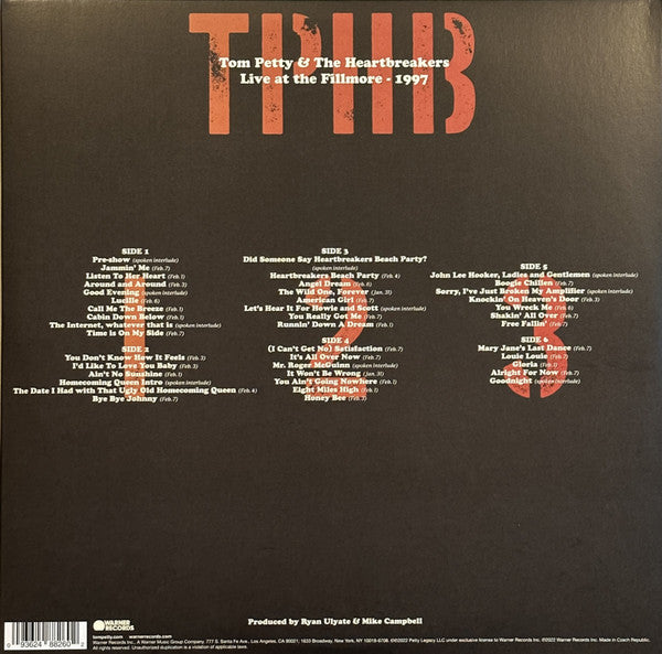 Image of Back Cover of 4825075E: 3xLP - TOM PETTY AND THE HEARTBREAKERS, Live At The Fillmore - 1997 (Warner Records ; 093624882602, Worldwide 2022, Triple Gatefold, Insert)   VG+/EX