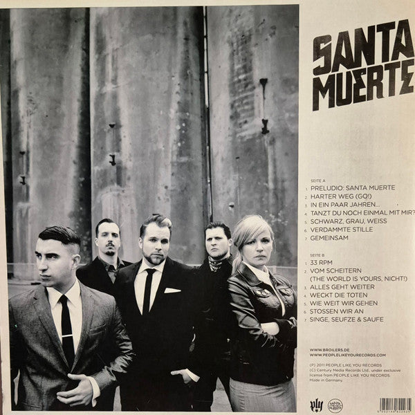 Image of Back Cover of LP - VG+/EX - BROILERS, Santa Muerte (People Like You Records ; 4682293, Germany 2011, Gatefold, Inner), Slight Sticker Damage To Sleeve,  - 4825066E