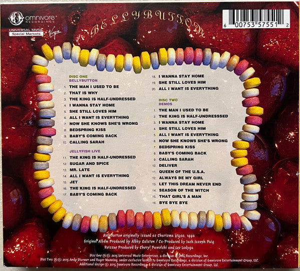 Image of Back Cover of 4835156E: 2xCD - JELLYFISH, Bellybutton (Omnivore Recordings; OVCD-5, UK & US 2015, Double Digipak, Booklet)   VG+/VG+