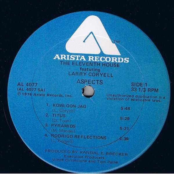 Image of Label Cover of LP - VG/VG+ - THE ELEVENTH HOUSE FEATURING LARRY CORYELL, Aspects (Arista; AL 4077, US 1976), Cut-out (Notched) but still in shrink.,  - 4815266C