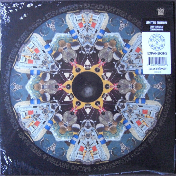 Image of Front Cover of 4815260C: LP - THE BACAO RHYTHM & STEEL BAND, Expansions (Big Crown Records; BC095-LP-C2, US 2021, Emerald Green Translucent Vinyl) Stickered shrink  VG+/VG+