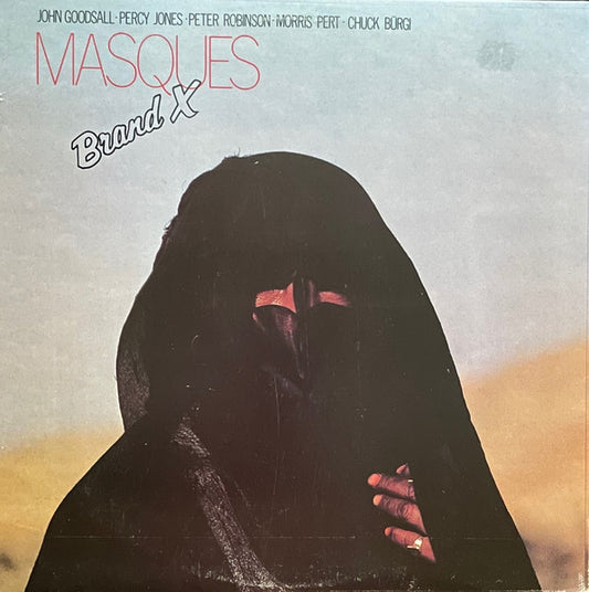 Image of Front Cover of 4815316C: LP - BRAND X, Masques (Passport Records; PB 9829, US 1978) Sleeve has bumped corner, notched cut-out at opening, some light wear too  VG/VG+
