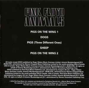 Image of Label Cover of 4835182E: CD - PINK FLOYD, Animals (Pink Floyd Records; PFR10, Europe 2016, Card Sleeve, Booklet)   EX/EX