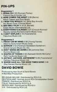 Image of Back Cover of 4835185E: LP - DAVID BOWIE, Pinups (RCA International ; NK 84653, Europe )   VG+/VG+