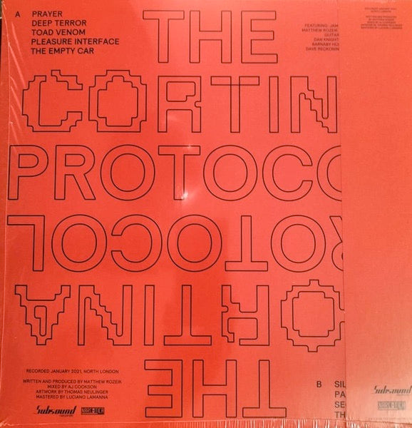 Image of Back Cover of LP - EX/VG+ - THE CORTINA PROTOCOL, The Cortina Protocol (Subsound Records; SSR094, Italy 2023, Black Inner, Red and Grey Vinyl, OBI Strip. Limited to 100 Copies.), Still in hype stickered shrinkwrap with obi.,  - 4845213S