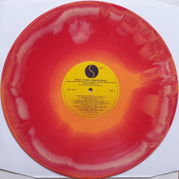 Image of Label Cover of 4845230S: LP - VARIOUS, Rock 'N' Roll High School (Music From The Original Motion Picture Soundtrack) (Sire; RCV1 6070, US 2019 Reissue, Fire Coloured Vinyl) Opened Instore, Still In Stickered Shrinkwrap  EX/EX