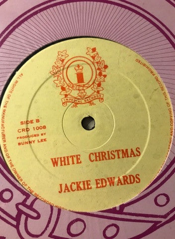 Image of Back Cover of 4815294C: 12" - OSSIE SCOTT, JACKIE EDWARDS, White Christmas/ White Christmas (Imperial Records ; CRD 1008, Canada 1970s, Company Sleeve) Strong VG  VG/VG