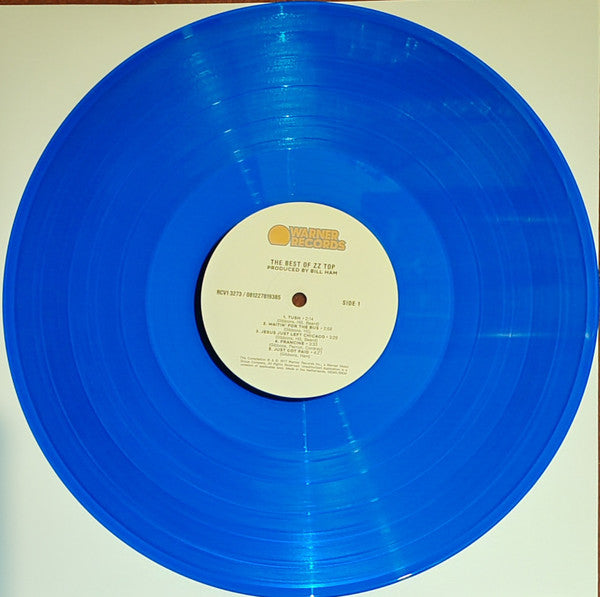 Image of Label Cover of 4815398C: LP - ZZ TOP, The Best Of ZZ Top (Warner Records; 603497830596, Worldwide 2024, Blue [Blue-Jean] Vinyl)   NEW/NEW