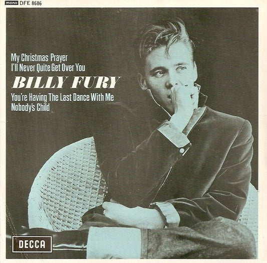 Image of Front Cover of 4815411C: 7" EP - BILLY FURY, My Christmas Prayer (Decca; DFE 8686, UK 1983, Picture Sleeve, Stereo, Mono, Silver Injection Labels)   VG/VG