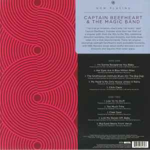 Image of Back Cover of 4815450C: LP - CAPTAIN BEEFHEART & THE MAGIC BAND, Now Playing (Rhino Records; WB 7265801, Europe 2024, Red Transparent Vinyl) Still in hype stickered shrinkwrap.  EX/VG+